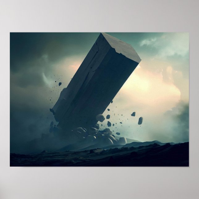 Zerstörter Monolith Poster (Vorne)