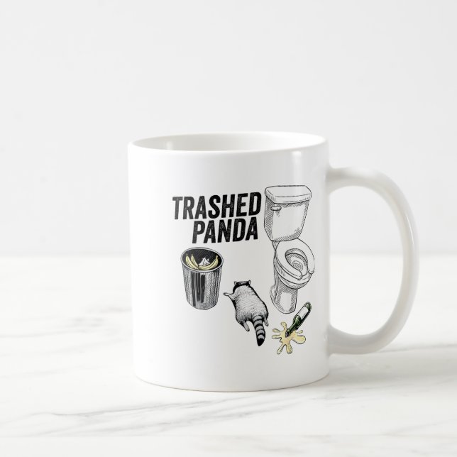 Zerstörter Panda, Lustiger betrunkener Waschbär, M Kaffeetasse (Rechts)