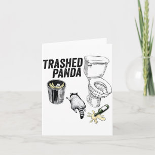 Zerstörter Panda, Lustiger betrunkener Waschbär, M Karte