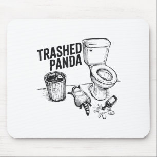 Zerstörter Panda Lustiger Betrunkener Waschbär Mousepad