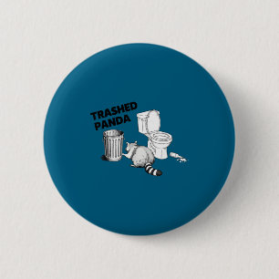 Zerstörter Panda lustiger Waschbär humorvoller Tie Button