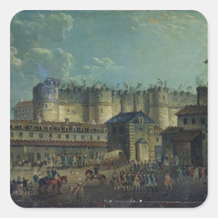 Zerstörung der Bastille im Jahr 1789 Quadratischer Aufkleber