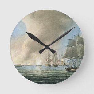 Zerstörung der türkischen Flotte 1 am 19. Februa Runde Wanduhr