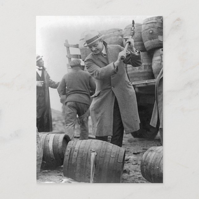 Zerstörung von Kegs Bier, 1924 Postkarte (Vorderseite)