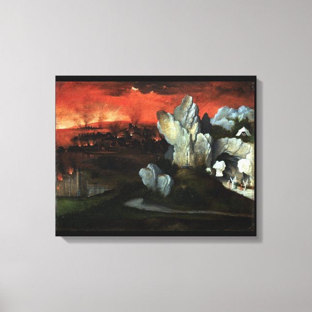 Zerstörung von Sodom und Gomorrah - Joachim Patine Leinwanddruck (Vorderseite)