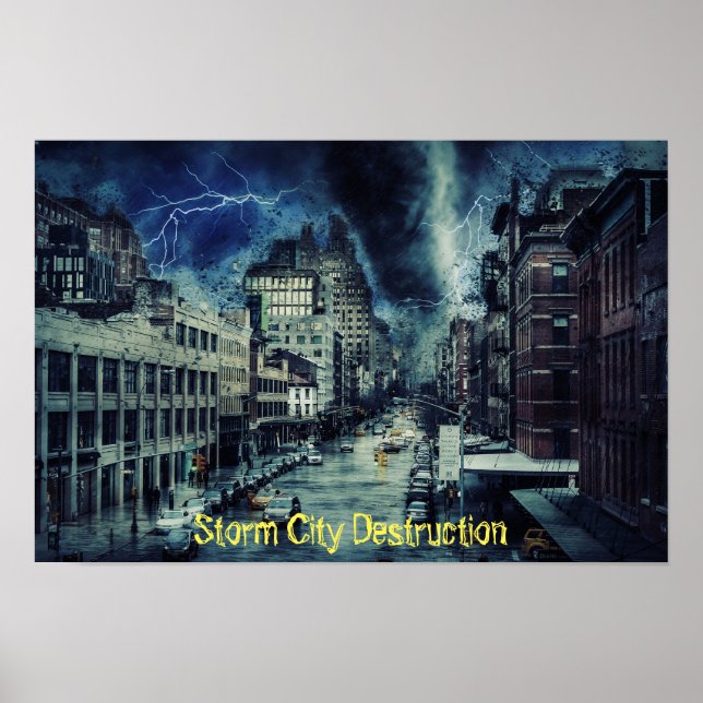 Zerstörung von Sturmstädten Poster (Vorne)