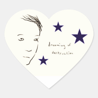 Zerstörungsträumen Herz-Aufkleber