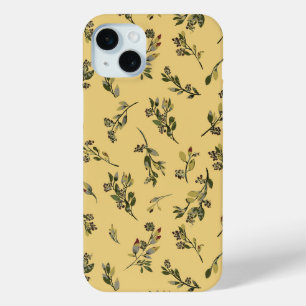Zerstreute florale Wildblumen auf Narzissengelb Case-Mate iPhone Hülle