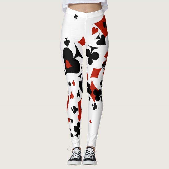 Zerstreute Karten-Reihen Leggings (Vorderseite)