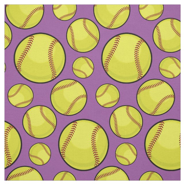 Zerstreute Softball-Bälle Stoff (Muster)