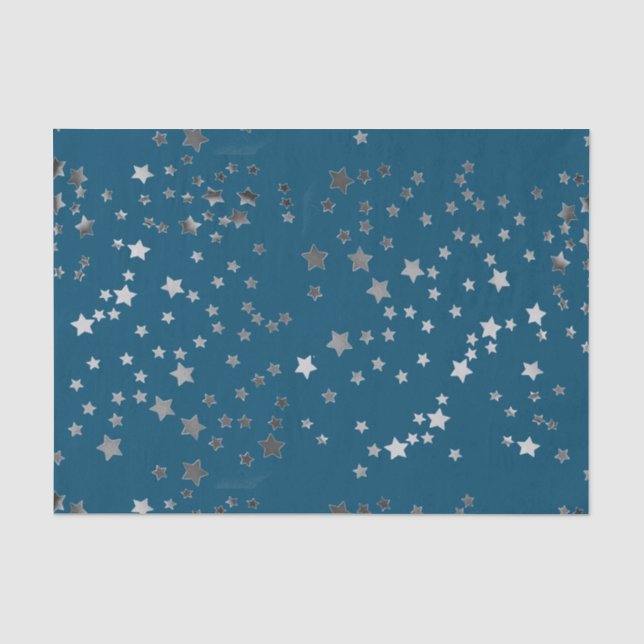 Zerstreute Sterne auf Blau Seidenpapier (Vorderseite)