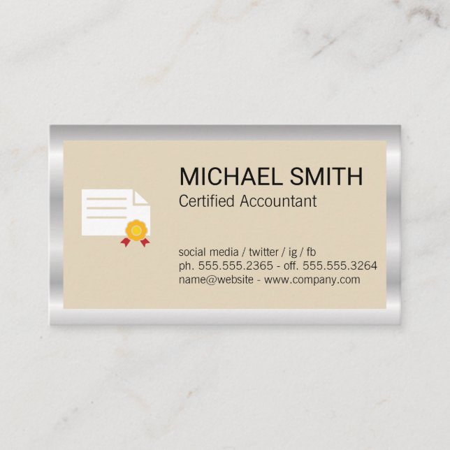 Zertifikat | Metallgrenze (Vorderseite)