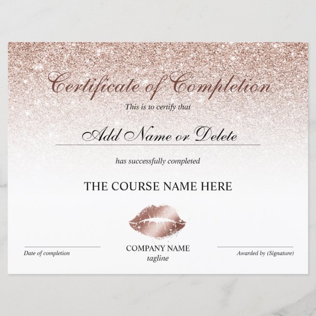 Zertifikate für die Vergabeverfahren (Vorderseite)