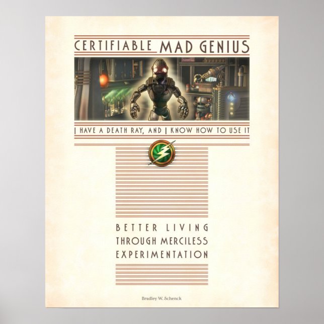 Zertifizierbares Mad-Genius-Poster (16x20") Poster (Vorne)