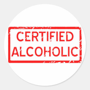 ZERTIFIZIERTE ALKOHOLIK RUNDER AUFKLEBER