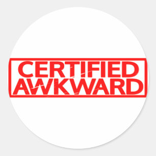 Zertifizierte Awkward-Briefmarke Runder Aufkleber