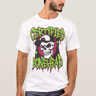 Zertifizierte Bonehead Retro Streetwear Totenkopf  T-Shirt