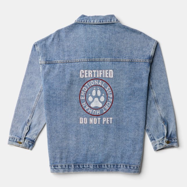 Zertifizierte emotionale Unterstützung menschliche Jeansjacke (Rückseite)