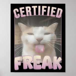 Zertifizierte Freak Cat Meme Offensive Memes Funny Poster