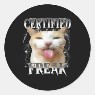 Zertifizierte Freak Eat Cement Funny Cursed Albern Runder Aufkleber