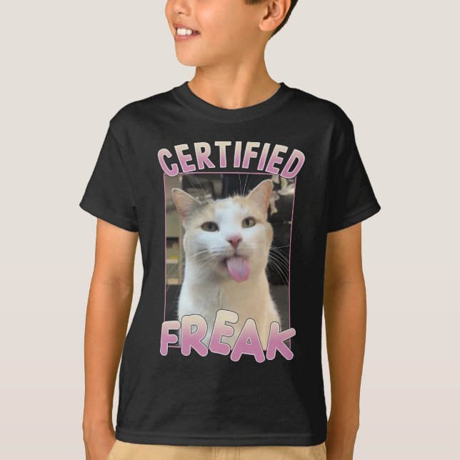 Zertifizierte Freak Niedlich Cat Meme Liebhaber vo T-Shirt (Vorderseite)
