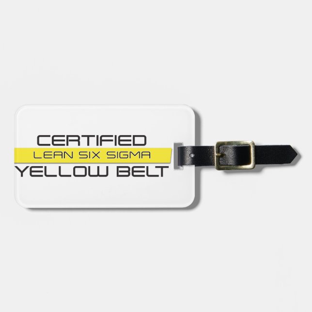 Zertifizierte Gepäckmarke Lean Six Sigma Yellow Be Gepäckanhänger (Vorderseite horizontal)