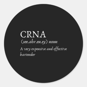 Zertifizierte Krankenbetäuber Crna Funny Runder Aufkleber