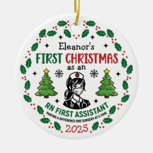 Zertifizierte Krankenpfleger-Assistentin Weihnacht Keramik Ornament