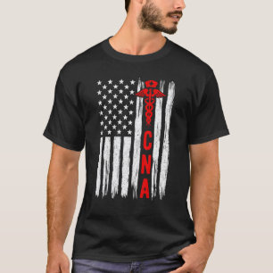 Zertifizierte Krankenpflegerhelferin US-Flagge CNA T-Shirt