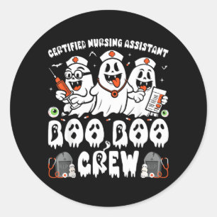 Zertifizierte Krankenpflegerin Halloween-Geist CNA Runder Aufkleber