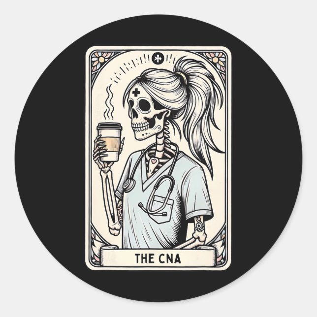 Zertifizierte Krankenversicherung Istant Tarot Car Runder Aufkleber (Vorderseite)
