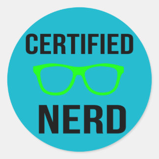 Zertifizierte Nerd-Aufkleber Runder Aufkleber