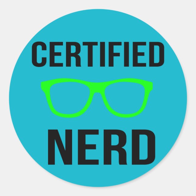 Zertifizierte Nerd-Aufkleber Runder Aufkleber (Vorderseite)