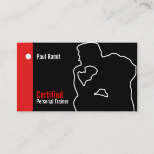 Zertifizierte Personal Trainer Business Red Black  Visitenkarte