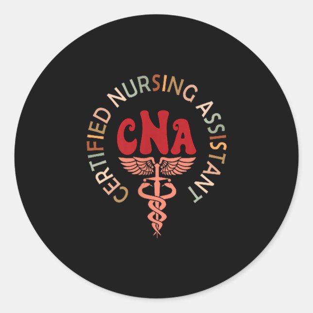 Zertifizierte Pflegekraft Istant Certified Nursing Runder Aufkleber (Vorderseite)