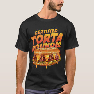 Zertifizierte Torta unter lustigem mexikanischen F T-Shirt