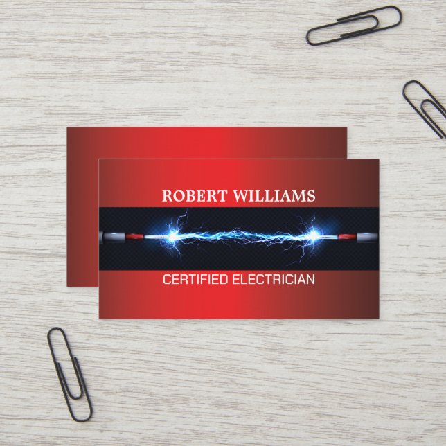 Zertifizierte Visitenkarte für Berufliche Elektrik (Vorderseite/Rückseite Beispiel)