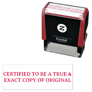 Zertifizierte wahre und exakte Kopie des Originals Permastempel