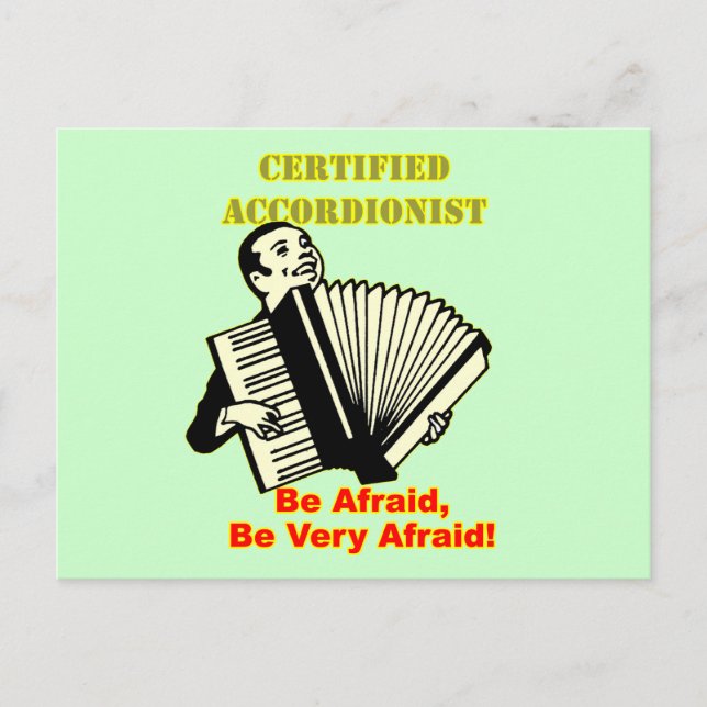 Zertifizierter Akkordeonist Postkarte (Vorderseite)