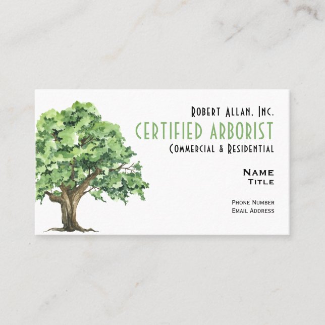 Zertifizierter Arborist Visitenkarte (Vorderseite)