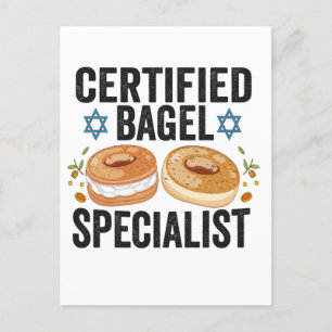 Zertifizierter Bagel-Spezialist Lustiger jüdischer Postkarte