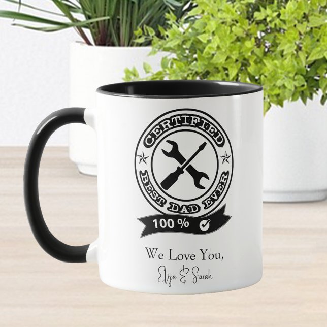 Zertifizierter bester Vater je kundenspezifischer  Tasse (Von Creator hochgeladen)