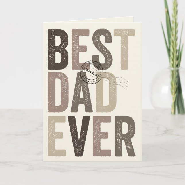 Zertifizierter Bester Vater je Vatertag / Geburtst Karte (Vorderseite)