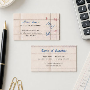 Zertifizierter Buchhalter Retro Ledger Visitenkarte