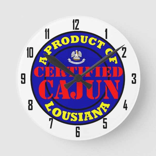ZERTIFIZIERTER CAJUN RUNDE WANDUHR (Vorderseite)