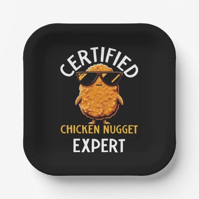Zertifizierter Chicken-Nugget-Experte Pappteller (Vorderseite)