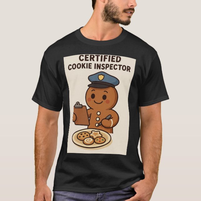 Zertifizierter Cookie-Inspektor Lebkuchenmann T-Shirt (Vorderseite)