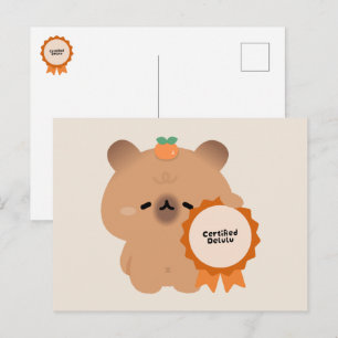 Zertifizierter Delulu Capybara Feiertagspostkarte