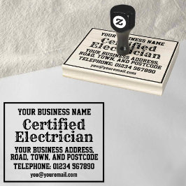 Zertifizierter Elektriker mit Namen, Anschrift usw Gummistempel