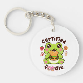 Zertifizierter Foodie Süßer Kawaii Frosch isst Bur Schlüsselanhänger